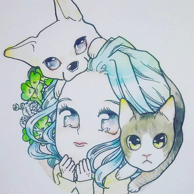 少女マンガ似顔絵